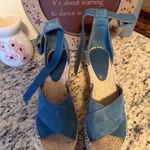 Marc Fisher Blue Suede Women's Sandals